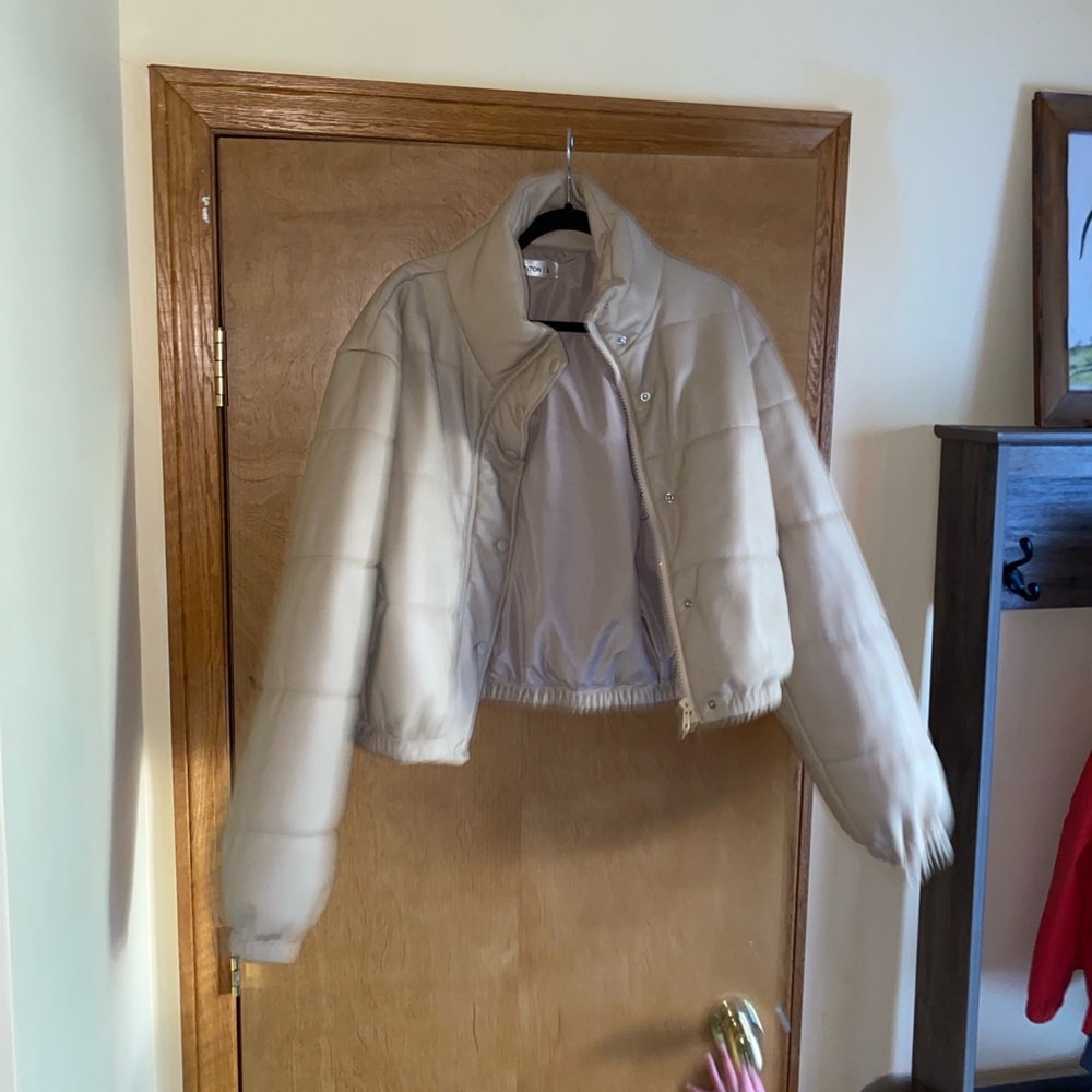 MAXWELL JAMES Stanton Beige Leather Jacket